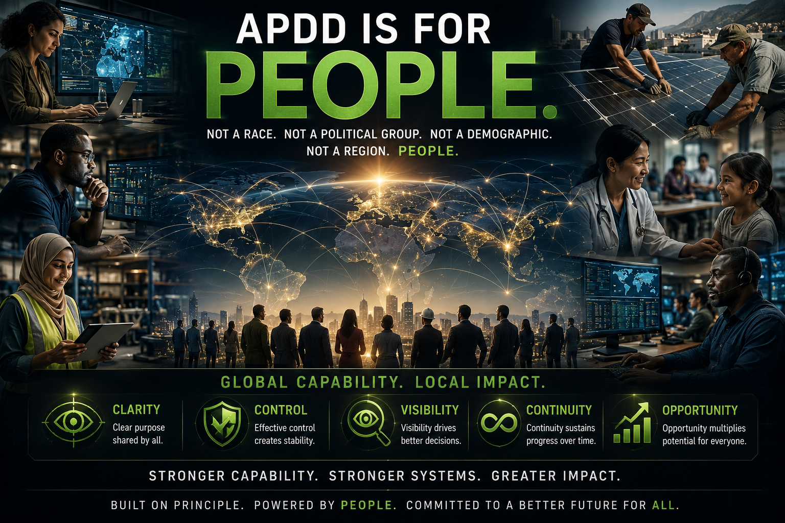 APDD global capability for people, emphasizing human participation, connection, and broader reach