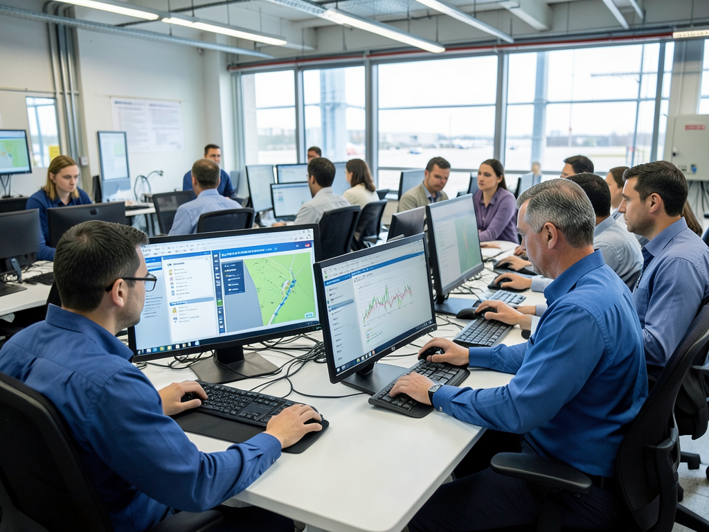 A team operates and reviews a working digital infrastructure website