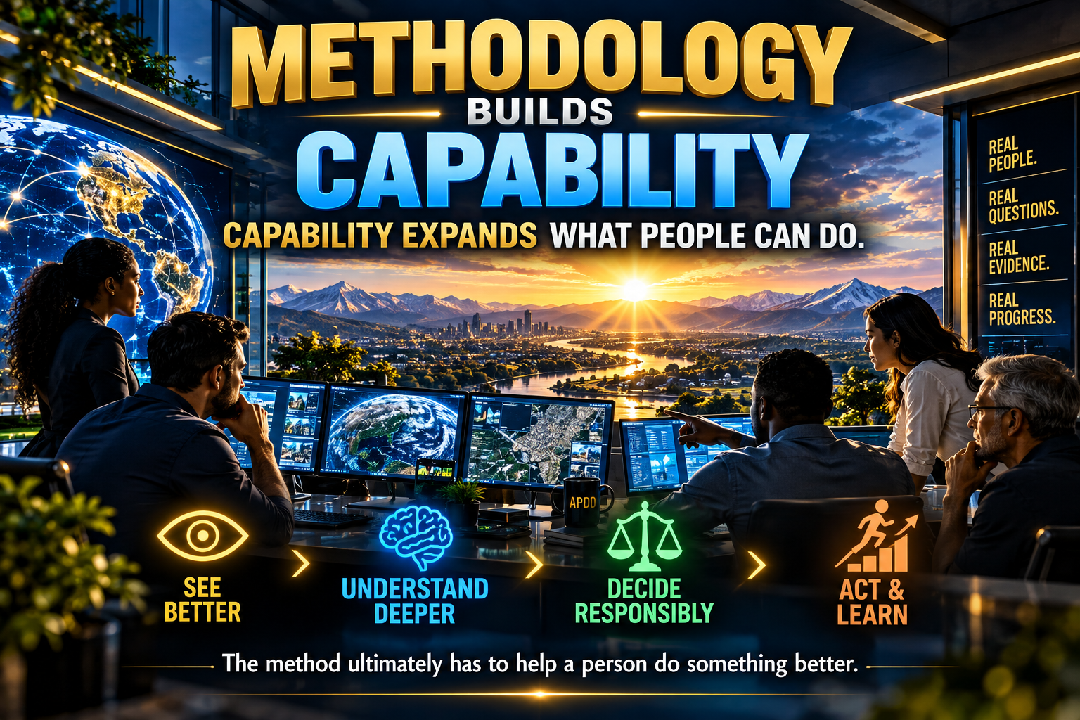 Methodology builds capability: people use APDD to see better, understand deeper, decide responsibly, act and learn
